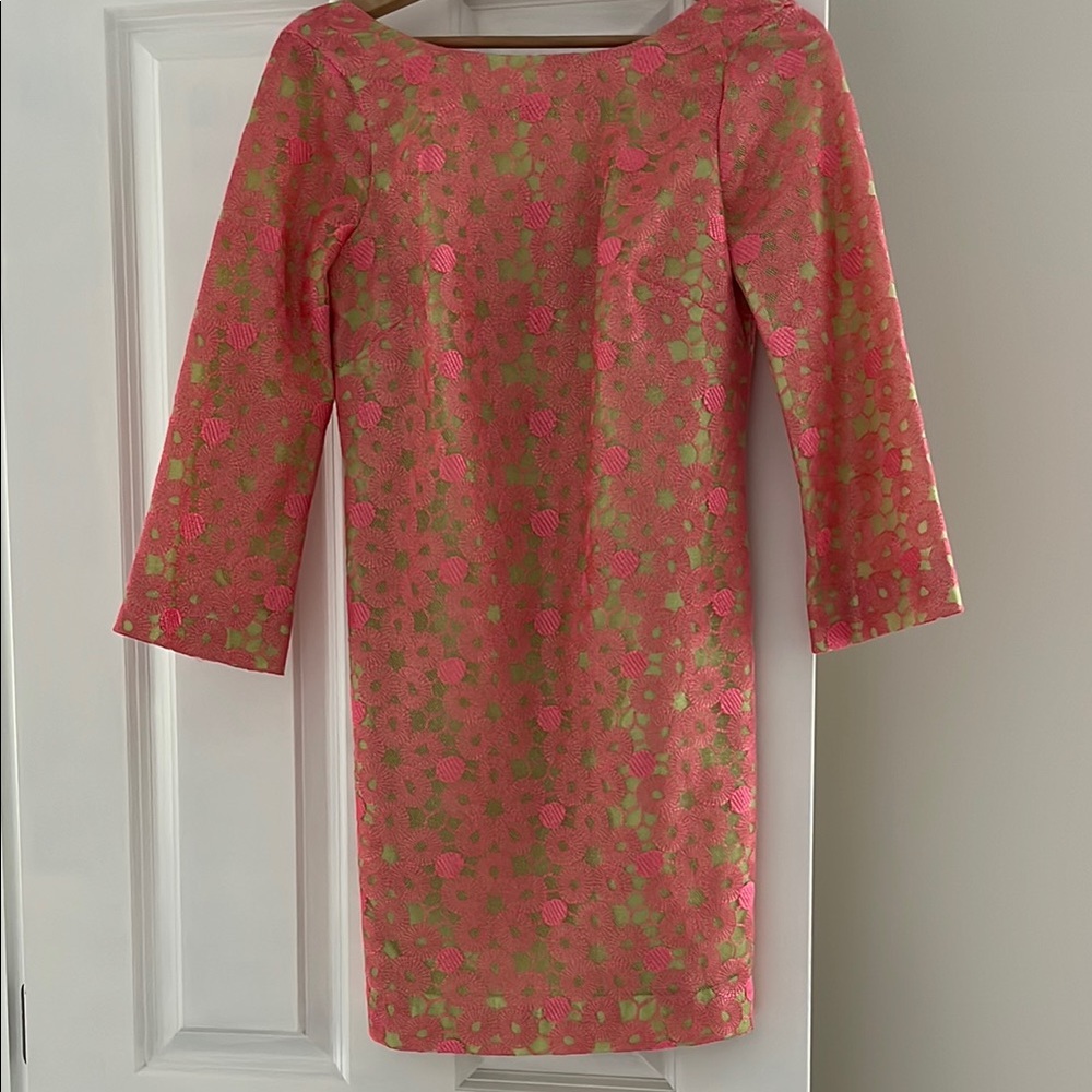 Lilly Pulitzer Pink Sheath Dress with Bateau Neckline